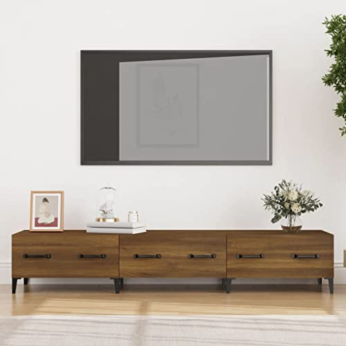 FIRBNUS TV-Schrank Braun Eichen-Optik 150x34,5x30 cm Lowboard Industrial Möbel Cabinet Unterschrank Kommode Sideboard
