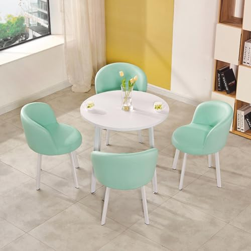 EYEWEB Esstisch mit 4 Stühlen, Rund Konferenztisch 4 Personen mit Stühlen Empfangtisch Küchentisch Balkon Küchentisch mit Stühlen (Color : Blau)