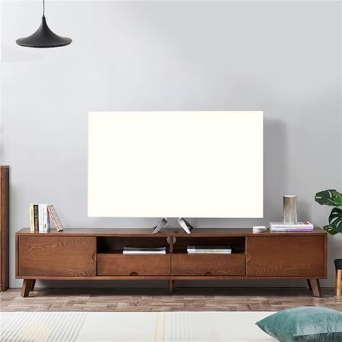 Treer TV Housse Anti-Poussière, Housses de Télévision en Tissu Élastique Couverture de Télévision Protection Universelle Housse d'Écran Protection for TV de 32 à 75 Pouces (Blanc,52-60 Pouces)