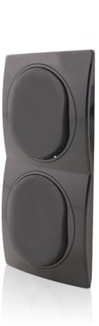 Nobilis Lot de 2 interrupteurs muraux en ABS 10AX 250 V Noir Ø 60 mm & 1 x 2 cadres 80 x 151 mm verticaux