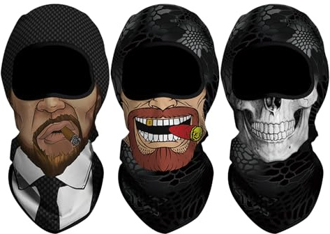 Angaekkot Sturmhaube Motorrad Vollgesichtsmaske - Sonnenschutz Gesichtshaube 3D Sturmmaske - Atmungsaktiv Schnell Trocknend Skimaske Sturmmaske Unisex Für Motorradfahren Skifahren Snowboarden