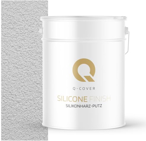 Q-COVER Intonaco In Resina Siliconica Bianco Velato Di Grigio F251 15kg 3mm