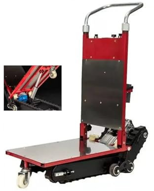 Kletterkarre, Leises elektrisches Treppensteigfahrzeug, Frachthandhabungswagen, Raupen-Auf- und Ab-Treppensteiger, Klappwinkel einstellbar, Hohe Tragkraft(300KG 800W)