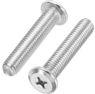 PATIKIL Tornillos de Cabeza Plana Redonda 2 Piezas M10-1.5 x 50 Mm Tornillos de Encuadernación de Acero Inoxidable 304 18-8 Rosca Completa Tornillo de Máquina de Accionamiento