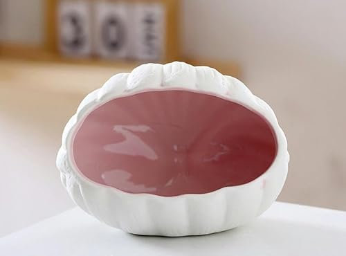 BZSQD Coque Blanche 13 * 10CM. Plat à bibelots en céramique, Plat à bagues de Mariage, Porte-Anneau en céramique, Plateau à Bijoux en Porcelaine