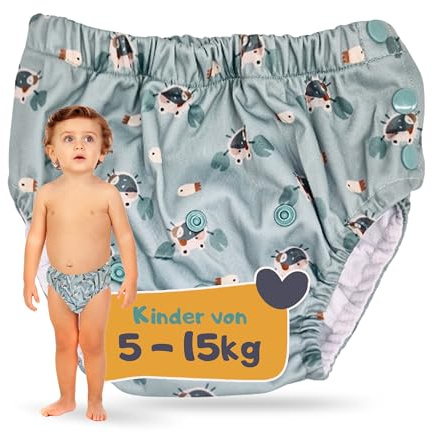 Lumina Schwimmwindel One Size – Baby Schwimmhose für sicheren Schutz im Wasser – Größenverstellbare Schwimmwindel mit Druckknöpfen – Wiederverwendbare Badewindel für Kinder von 5–15 kg
