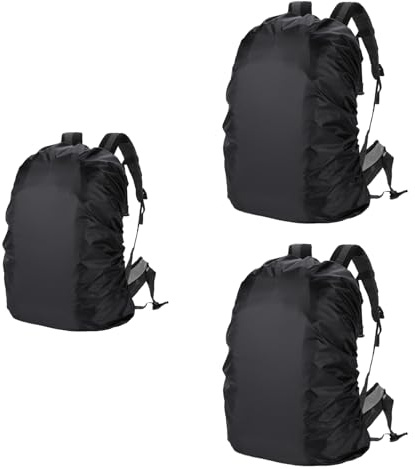 Jimkply 3 unidades de mochila impermeable para la lluvia, color negro, protección UV, para viajes, camping, montañismo (20 L)