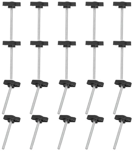 sourcing map Gerändelte Klemmknöpfe, Griff-Rändelschrauben, Bolzenknöpfe, M4 x 45 mm, Außengewinde, 27 mm Kopf, für Elektronik, Automobil, Möbelmontage, Holzbearbeitung, DIY-Projekte (Schwarz, 20