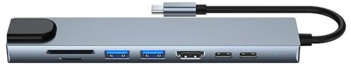 8 in 1 USB C Hub Type-C to Multiports 4K HDMI RJ45 PD Charge SD/TF Card Reader Type C To USB Adapter Dock For PC/Keyboard/Mouse/Phone/USB flash drive/Tablet/Laptop