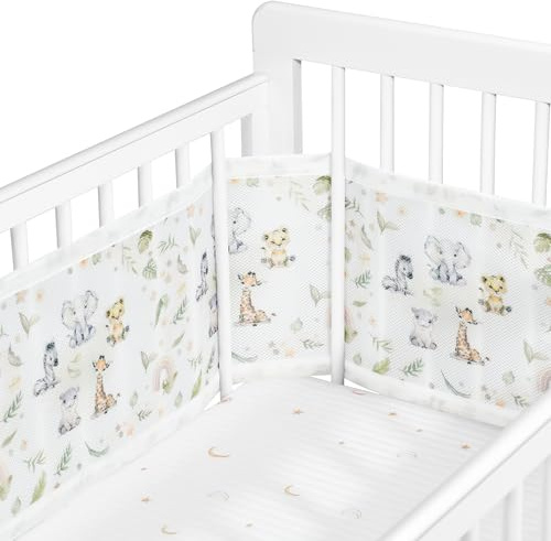 Sageky Verstellbarer Baby-Netzbettgitter – abnehmbar, waschbar, tragbar 3D-atmungsaktiver, stoßfester Schutzgitter für Neugeborene für alle Jahreszeiten