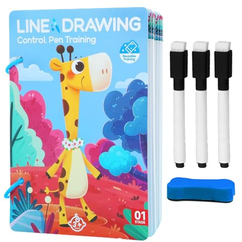 Tarjetas Educativas Control del Lápiz - Juego Educativo De Cartas para Aprender A Escribir - Libro Interactivo para Aprender A Escribir Y Desarrollo De Habilidades Niños Niñas