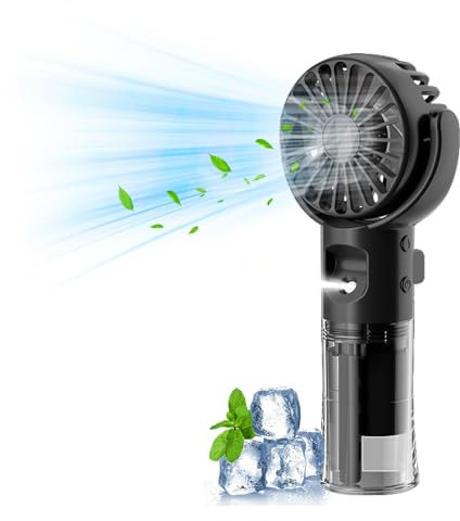 Ventilateur manuel avec refroidissement à eau, portable, sans fil, USB, silencieux, à 4 niveaux, avec refroidissement à eau, pour voyage, bureau (A)