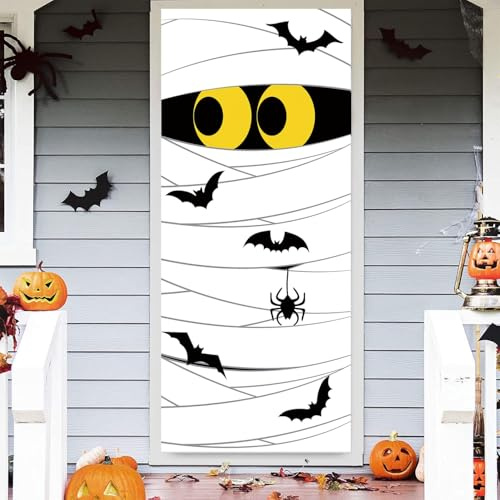 PPGGOPP Decoración de Puerta para Halloween Pancarta de Halloween para Puerta Decoración Pancarta de Cubierta de Puerta para Adornos de Interior y Exterior 180 x 75 cm (B)