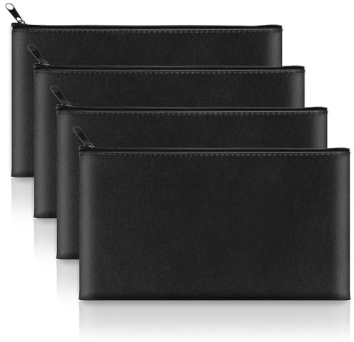 Suoumwa Geldtasche mit Reißverschluss 11 X 6,5 PU Leder Cash -Bag, Sichere Banktasche für Münzen, Rechnungen, Schecks, Kosmetik, Werkzeuge A