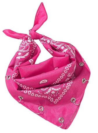YUAHA Bandana Bandana Scarf Kerchief With Grommet Eyelet For Handbag Belt Strap Accessory