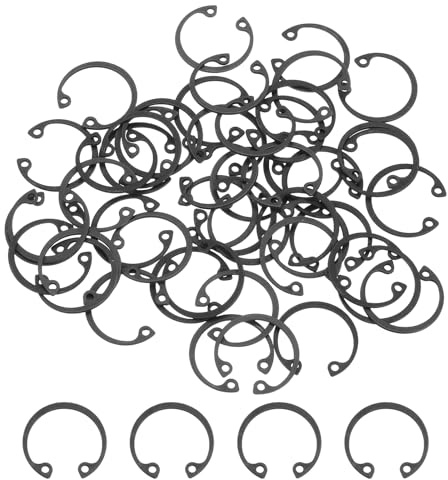 QUARKZMAN 50Pcs 11/16 Circlips De Retenue Intérieurs, 65 Mn Acier À Ressort Circlips Intérieurs Rondelles Fendues C-Clips Pour Arbres Rainurés Goujons, Noir