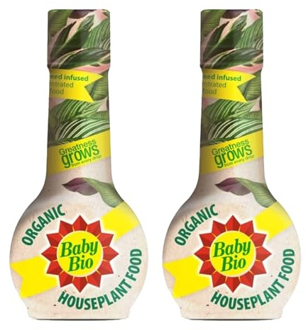 Baby Bio Organic Houseplant Food, Strong Growth, Natural Resistance, Stimulates Root & Plant Growth, Healthy Foliage, Brighter Blooms, Ideal for Houseplants, Pack of 2