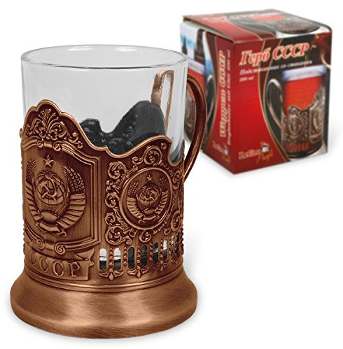 Russland Teeglashalter mit Glas Wappen UdSSR