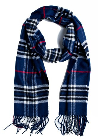 Plum Feathers Super Soft Luxurious Winter Scarf (Navy Blue)