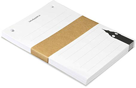 Notizzettel Urban White Big Ben-Motiv schwarz weiß, DIN A6, 100 Blatt | Nachfüllpack gelocht, liniert Notizen, für Notizzettelhalter