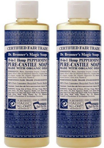 (2er BUNDLE) | Dr Bronner Peppermint Castile Liquid Soap 472ml | 472ml - Dr Bronner