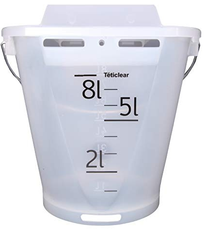 TETICLEAR Kaelbertraenkeeimer transparent 8 Liter, Kunststoff, komplett mit Ventil und Sauger, ohne Deckel