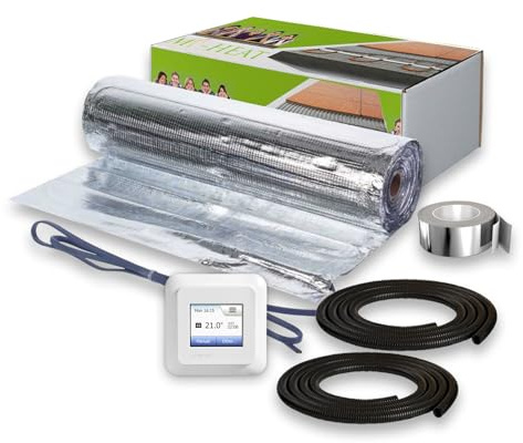10m² superflache Heizmatte Stromheizung+ OCD5 Touch-Screen Thermostat Steuerung