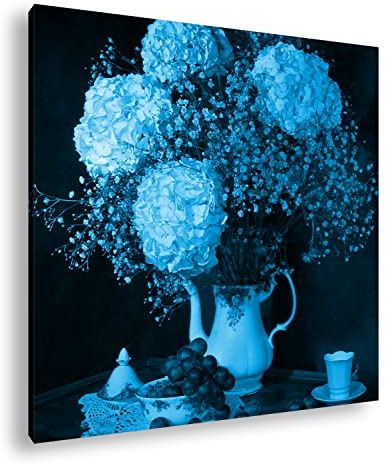 deyoli Élégant Bouquet de Fleurs avec Cadre en Bois véritable, Impression numérique de Haute qualité avec Cadre, Pas de Poster ou de Affiches, 40x40