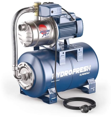 Surpresseur 60L Pedrollo HYDROFRESHPLURIJETm4100X60 - Pompe a eau 0,60 kW centrifuge jusqu'à 7,8 m3/h monophasé 220V