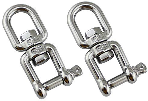 POFET 2 unids 10 mm resistente anillo giratorio de acero inoxidable 304 a presión dispositivo de grillete