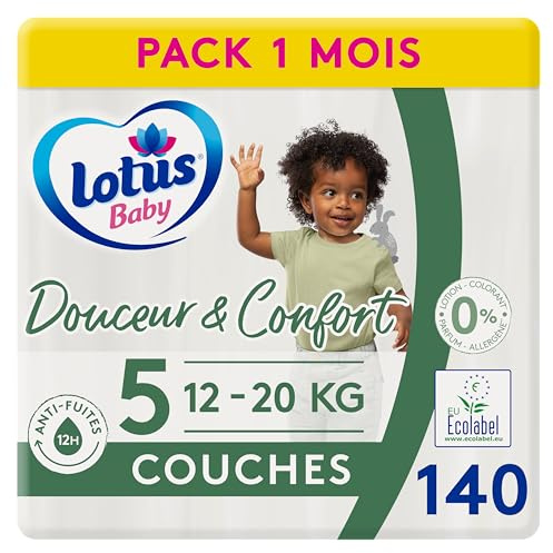 Lotus Baby Douceur Naturelle - blöjor storlek 5 (12–20 kg) 1 månad pack - 140 lager