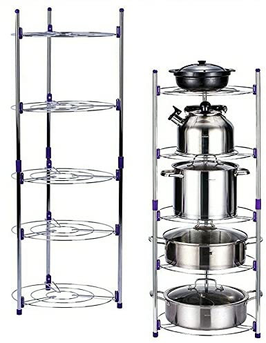 Walgreen Luebel® 5 Tier Kitchen Pots And Pans Storage Rack Large Pots & Pans Corner Rack Holder