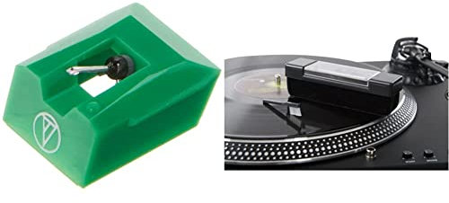 Audio Technica ATN95E Elliptical Stylus for Phono Cartridge AT95E (Green) & Acc-Sees APV004 Pro Vinyl Velvet Brush Record Cleaner - Includes Stylus Pick Up Brush - Anti-Static