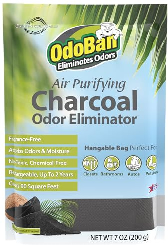 OdoBan Air Purifying Charcoal Natural Odor Eliminator, Non-Toxic Formula, Made in the USA, Fragrance Free, 200 Gram Bag