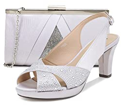 QUEEN HELENA Sandali Eleganti con Strass con Tacco Basso Donna S2817