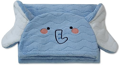 SONARIN Saugfähige Baby Badetuch mit Kapuze,Super Weich Baby Kapuzenhandtuch Niedliches Tier Kinder Waschlappen Bademantel Babydecke Pucktuch für Mädchen Jungen 80 x 125 cm(Elefant)