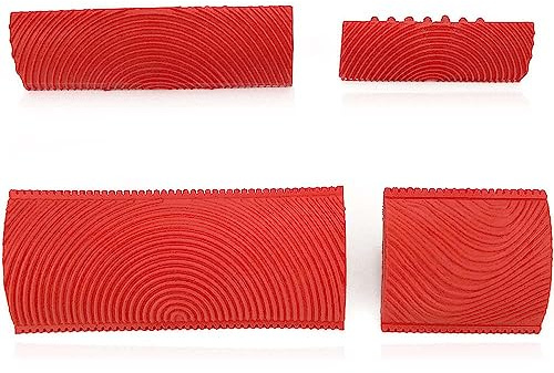 4 strumenti per pittura con venature del legno, strumento per imitazione di venature del legno, strumento per imitazione del legno, strumento per pittura a rullo per pittura fai da te per pareti e
