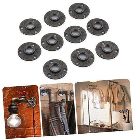 Uonlytech 10pezzi Flangia Filettata Da Malleabile Per Pavimento Raccordi in Ferro Flangia Parete Realizzata in Materiale Di Robusta e Pratica Trattamento Antiruggine