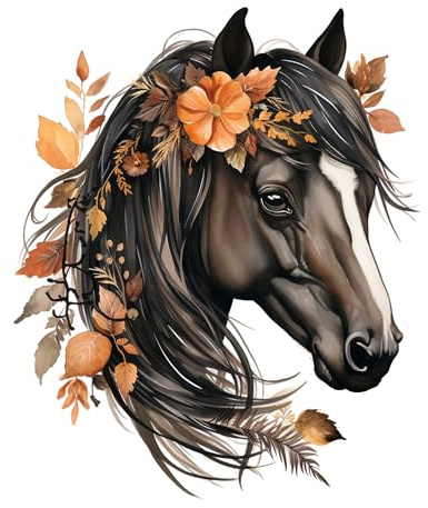 GRAZDesign Wandtattoo Pferd mit Blumen braun für Mädchen Wandaufkleber Kinderzimmer & Mädchenzimmer, Wanddeko als Aufkleber - 69x57cm
