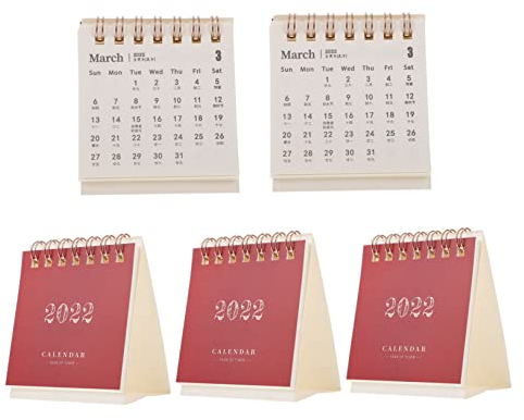 NUOBESTY 5stücke Tischkalender aus Hochwertigem Papier Robust und Reißfest für Terminplanung Modernes Design Tischdekoration Geeignet