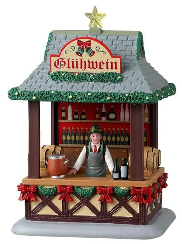 LEMAX Weinkiosk „Gluhwein Booth“ aus Harz H16 x 10,8 x 10,1 cm