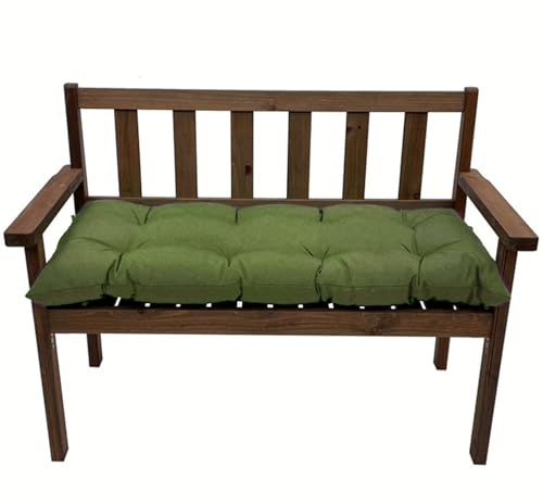 Bankauflage Gesteppte, Mit Anti-Rutsch-Riemen Palettenkissen Rückenlehne Stuhlkissen, Wasserfest Gartensofakissen Lounge Kissen, Polster Für Gartenmöbel Outdoor(Ohne Stuhl)(Size:180cm,Color:Grün)