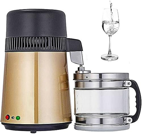 304 Stainless Steel Water Distiller 750w - Home Water Purifier Machine with Double Button Design, 4l/1gal Capacity, Distiller & Carbon Filter - For Distilled Water Generation and Filtration