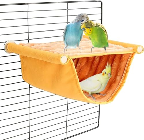 Csirnto Vogel Hängematte Vogel Hängematte Etagenbett, Vogelnest Höhlen Schlafplätze Vogelkäfig Zubehör Voge Spielzeug Vogelnest Etagenbett Hängende Hängematte für Wellensittich Nymphensitti