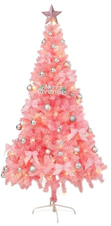 HXYhydrypd Weihnachtsbaum mit Beleuchtung, Künstliche Weihnachtsbäume, Weihnachtsdekoration, Christmas Tree für Die Partydekoration im Homeoffice(180cm/6ft)