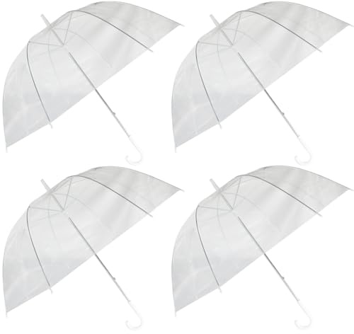 Armo Home Lot de 4 parapluies en forme de dôme en PVC pour cage à oiseaux de mariage Blanc 86,5 cm