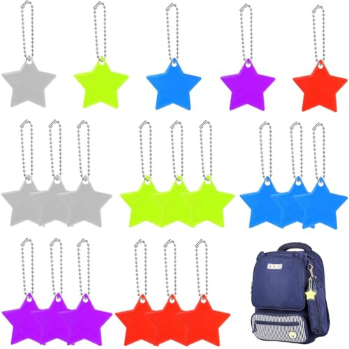 WUMZIRA Sicherheits Reflektor Anhänger, reflektoren Schlüsselanhänger, Kinder Reflektor Anhänger für Puppensitze Rucksack Handtasche Jacken Rollstuhl Gehen Laufen Mitgebsel