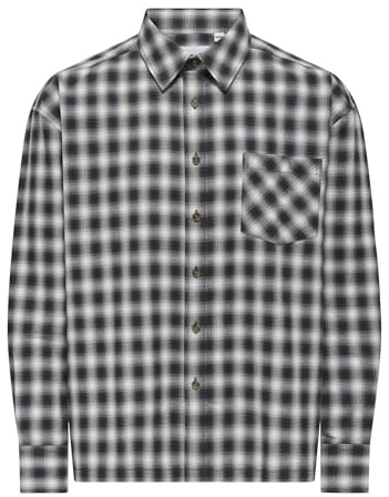 Onselliot Relaxed Cropped Ls Shirt 0384, Grå kritstreck, L