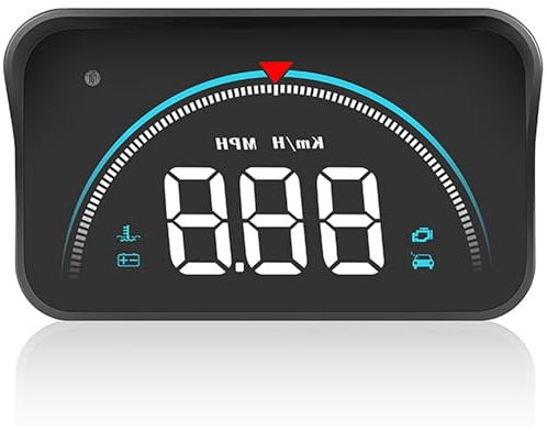 AutoGadgets24 Head up Display Auto | HUD OBD2 mit 3,5 Zoll Display, Geschwindigkeitsmesser, Tachometer, hohe Genauigkeit, Motordrehzahl, Sicherheitsalarme | inkl OBD-2 Stecker