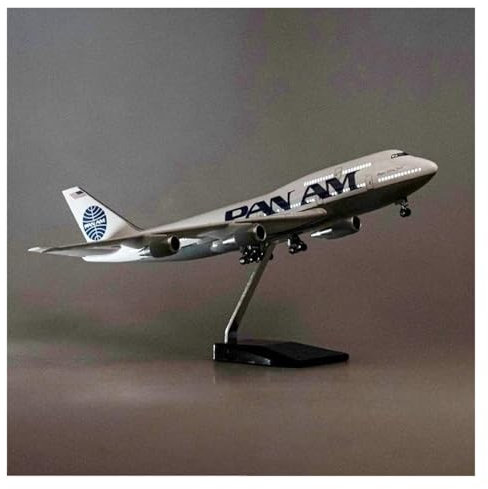 LIUSANG Scale aircraft 47cm 1/150 For 747 B747 Aircraft PAN AM Airline Model Diecast Resin Plane Model Simulated Scale Aircraft Suitable for display(With light)